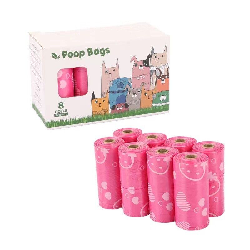 120 Large Biodegradable Dog Poop Bags with Strawberry Scent! ππΎ