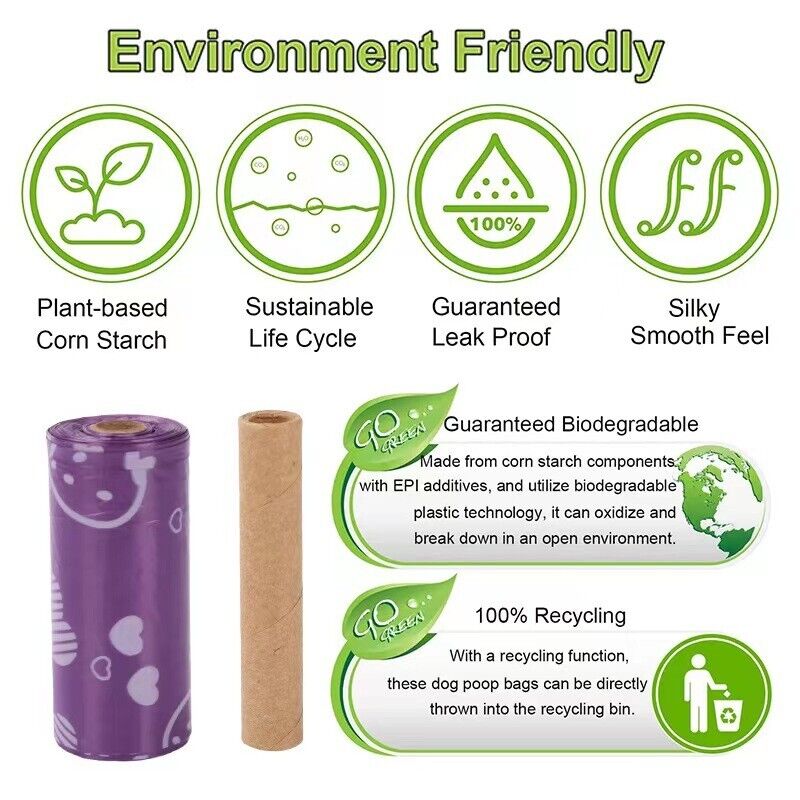 120 Large Biodegradable Dog Poop Bags with Strawberry Scent! ππΎ