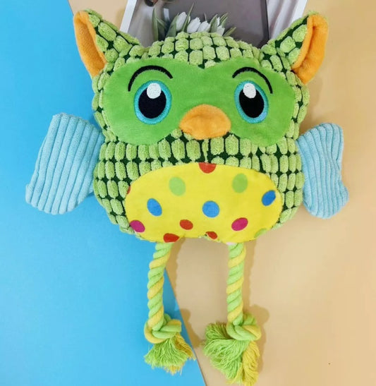 Cute Owl Plush Dog Toy with Squeaker - Soft and Durable Puppy Toy
